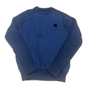 Bench UK Men's Crew Neck‎ Pullover Ribbed Sweater Dark Blue NWT - Size M